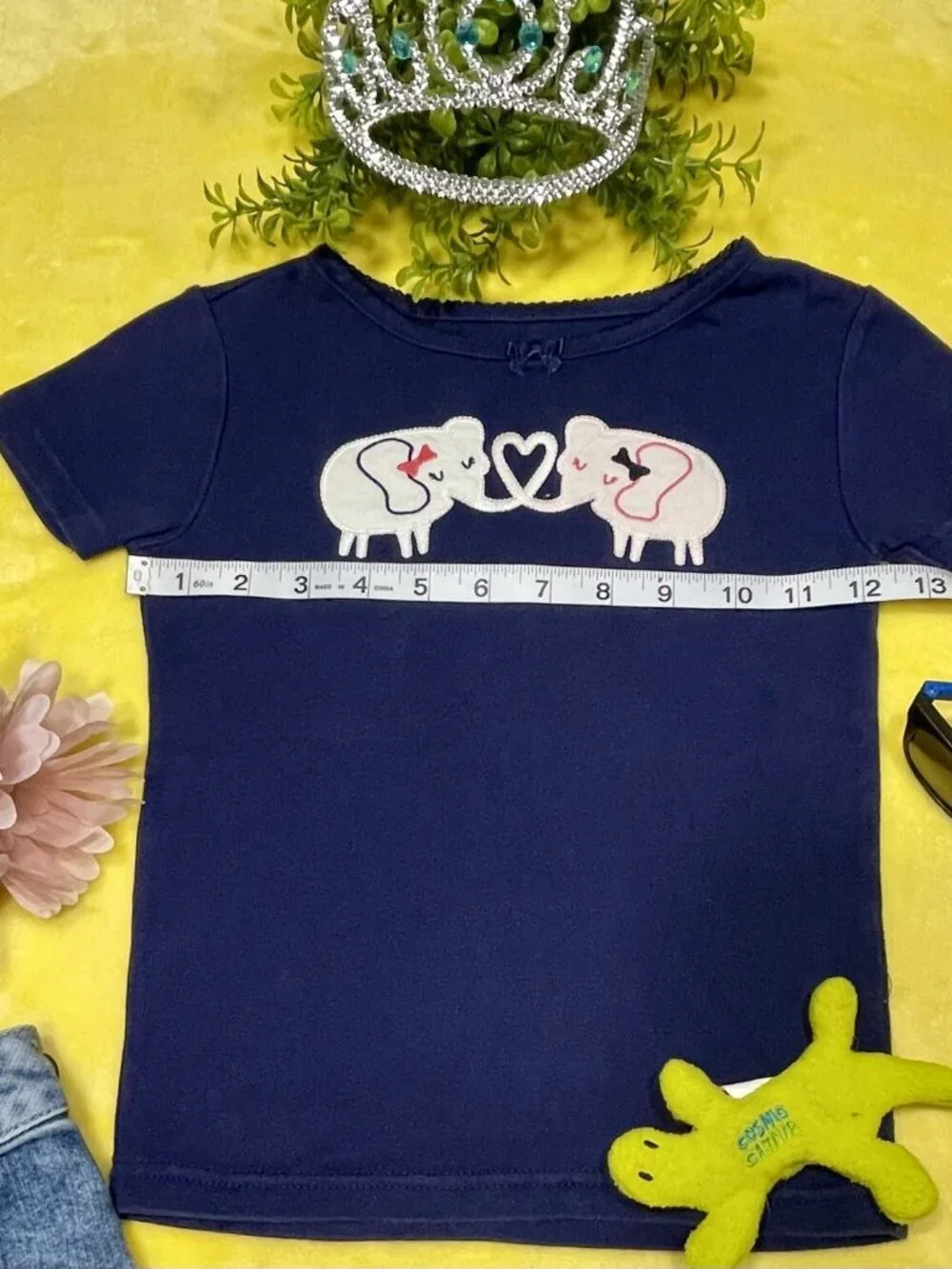 GYMBOREE Big Sis Elephant Gift Toddler Toddler Girl Blue Navy T-Shirt Size 7